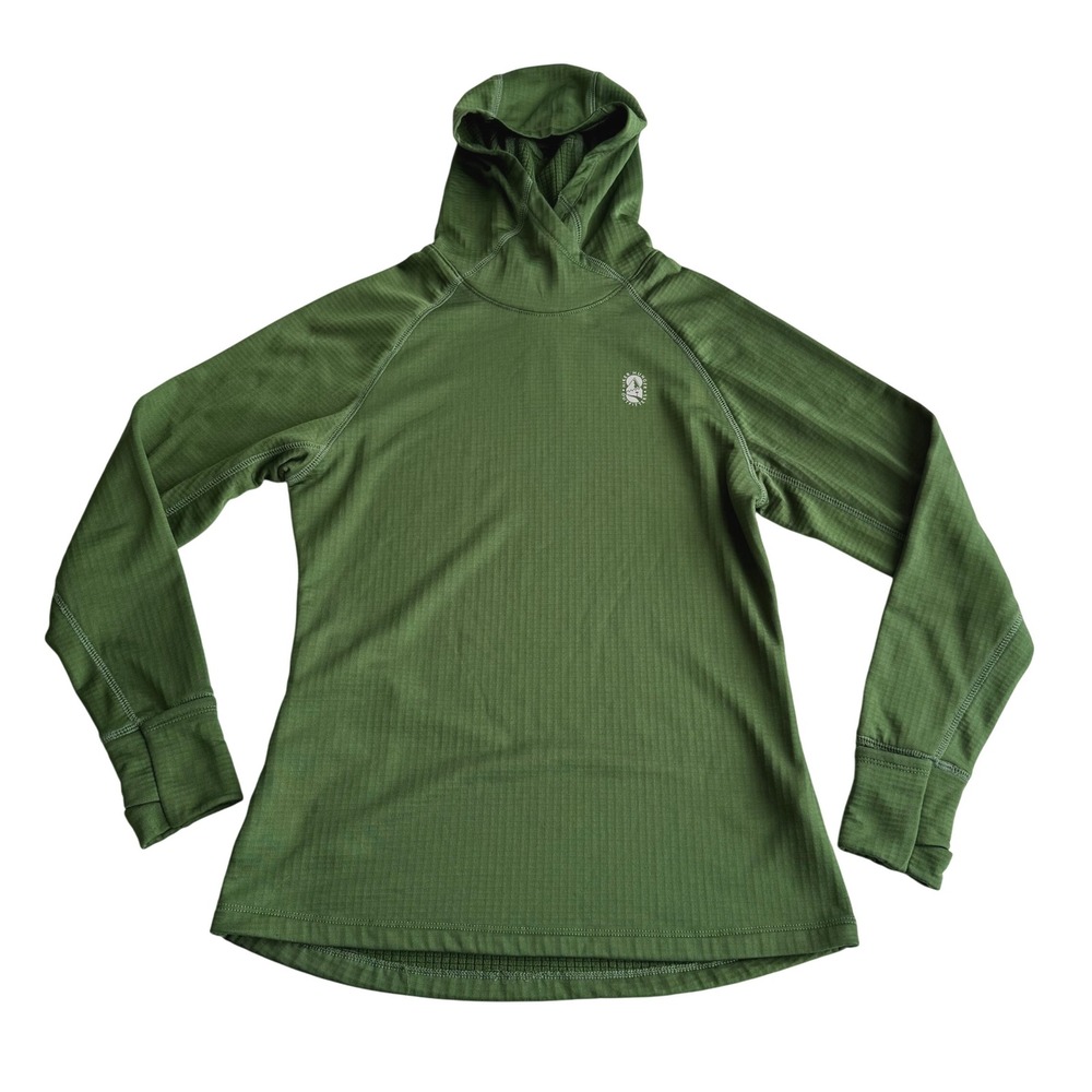Hiker Hunger Outfitters Summit Micro Grid‎ Fleece Forest Green Pullover Hoodie S